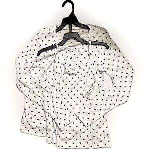 Wonder Nation White Shirt with Blue Heart Pattern